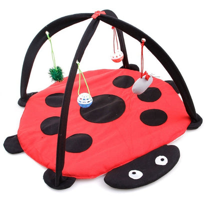 Cartoon Cat Play Tent Multifunctional Cat Hammocks Kitten Sleep Bed Foldable Cat Mat with Balls Cat Play House Toy