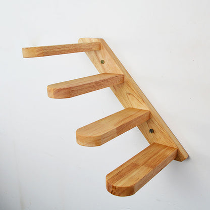 Cats Climbing Ladders On Solid Wood Walls, Rubber Wood Springboards And Stair Toys