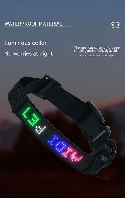 Pet Supplies Smart Tracking Device Mobile Phone APP Control DIY Edit Anti-lost LED Luminous Dog Harness