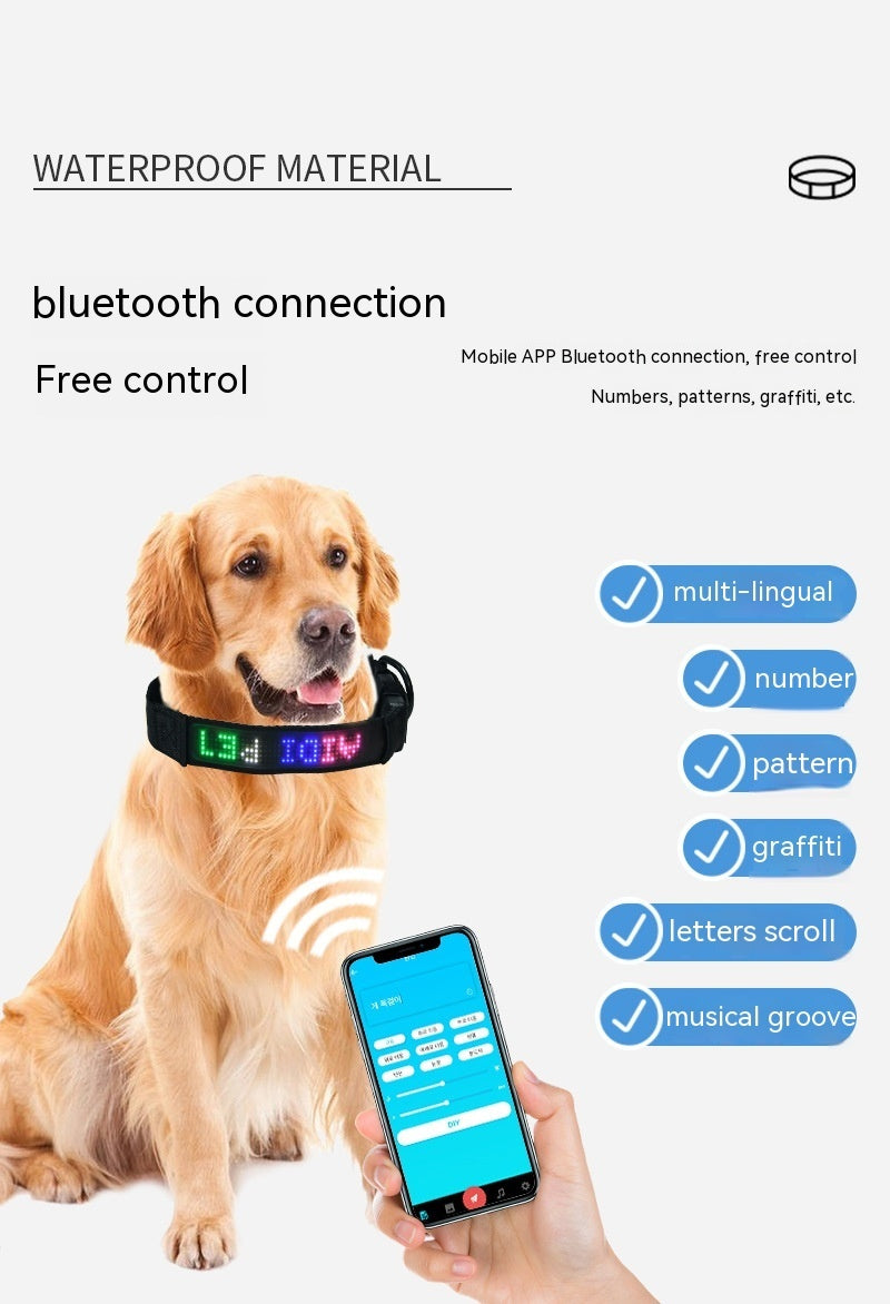 Pet Supplies Smart Tracking Device Mobile Phone APP Control DIY Edit Anti-lost LED Luminous Dog Harness