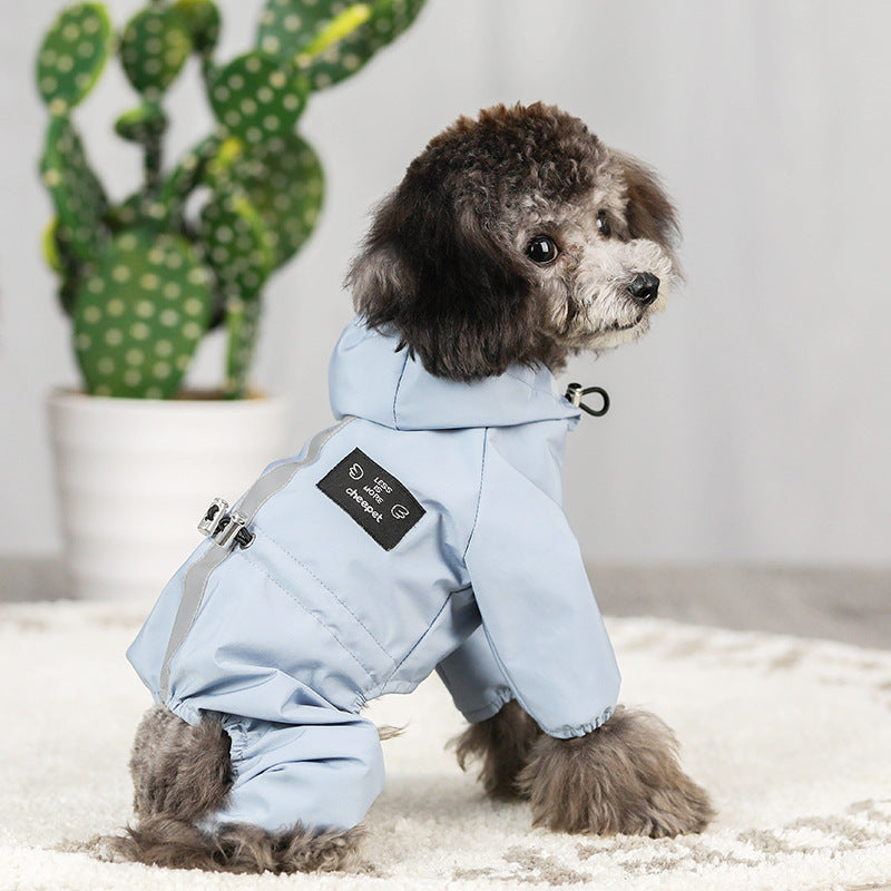 Dogs all-inclusive waterproof hooded raincoat