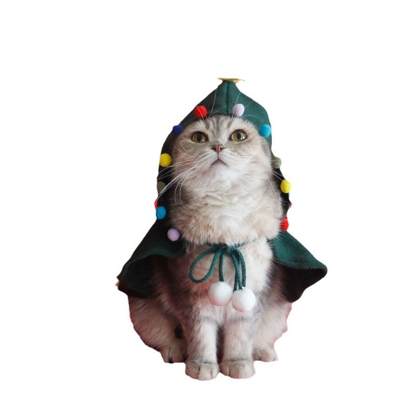 Pet Christmas Cloak Cat Dog Supplies Winter Warm Shawl Cloak