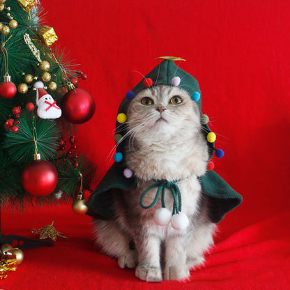 Pet Christmas Cloak Cat Dog Supplies Winter Warm Shawl Cloak