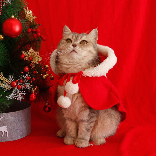 Pet Christmas Cloak Cat Dog Supplies Winter Warm Shawl Cloak